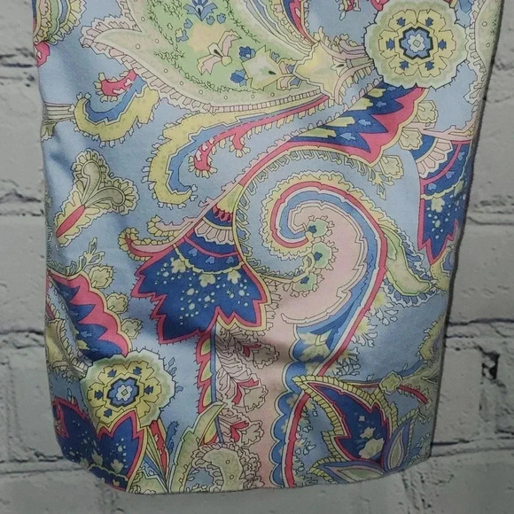 Lauren Ralph Lauren Pastel Paisley Stretch Twill Crop Pants Back Pocket Sz 12 - Picture 6 of 8